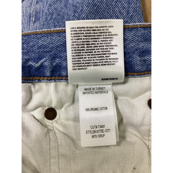 Agolde '90s' Blue Crop Denim Jeans Size 31 - Picture 5 of 5